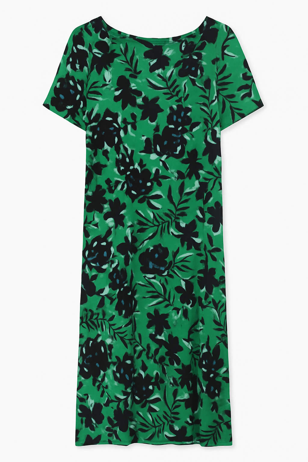 Green floral shift dress