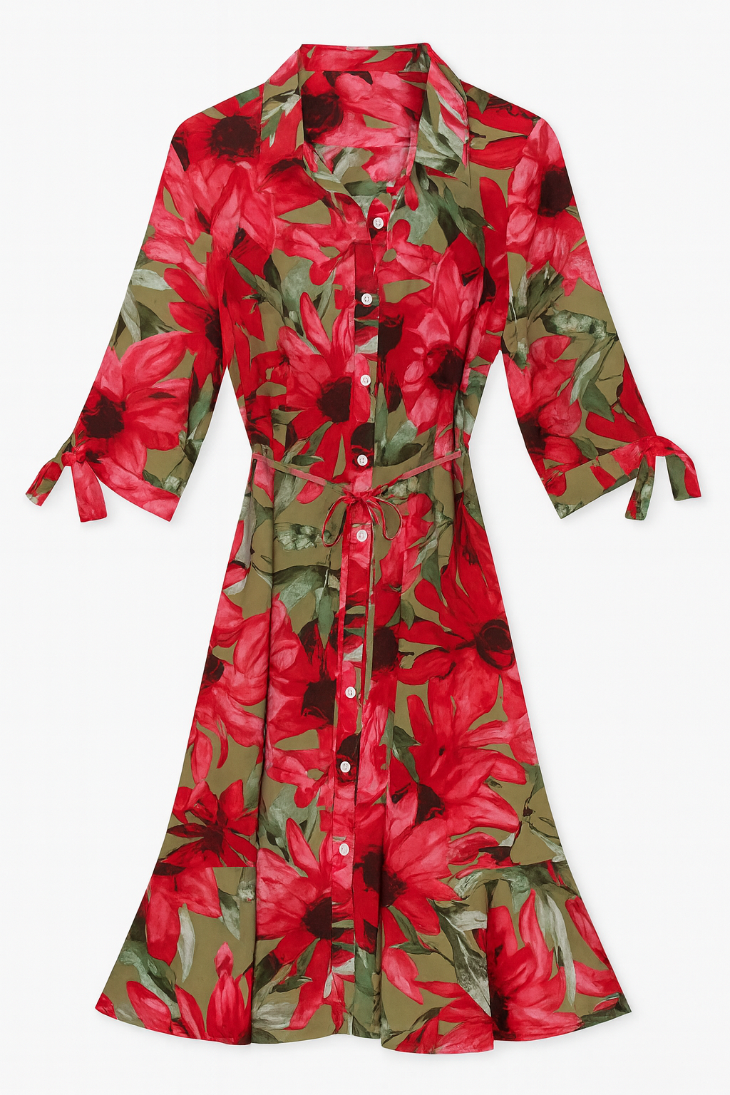Floral Button-Down Midi Dress 🌺