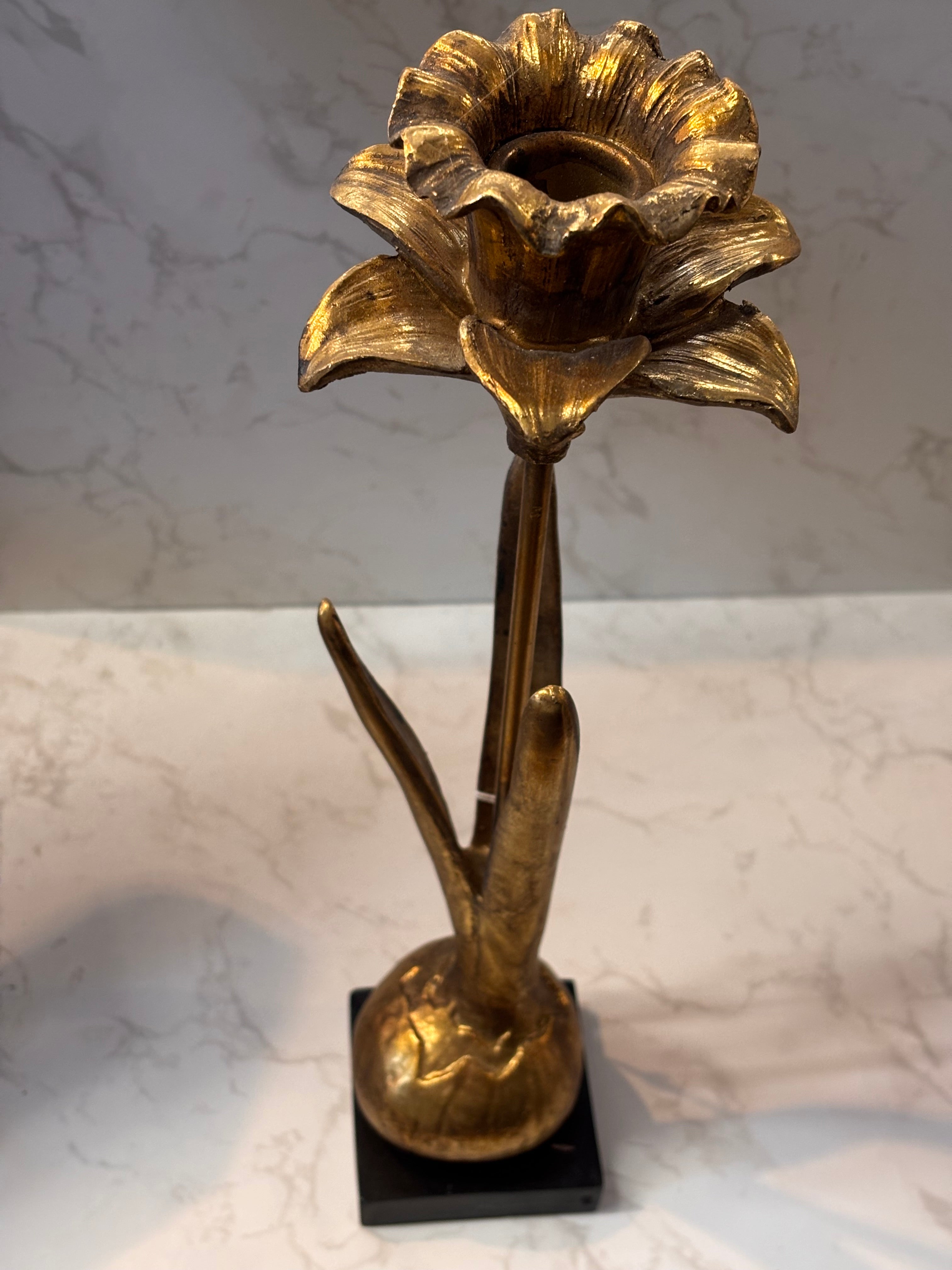 Golden Daffodil Bulb Candle Holder