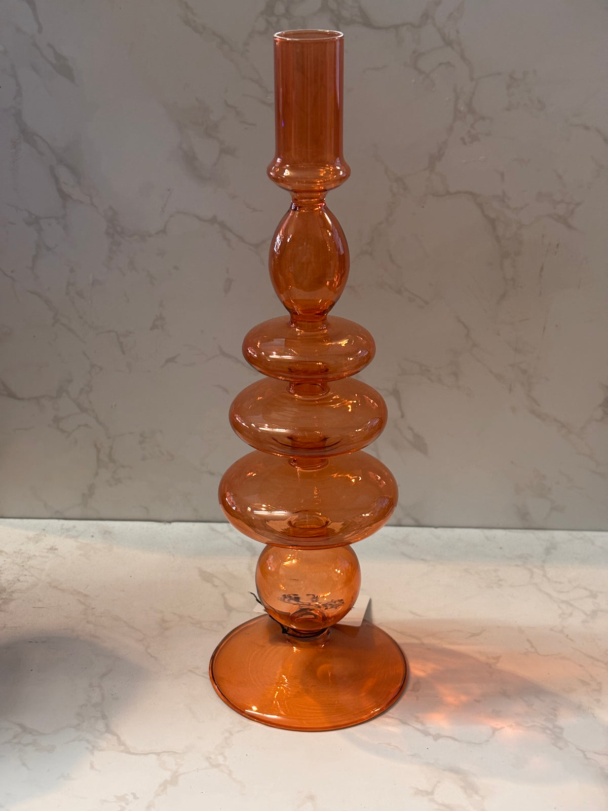 🧡 Orange Glass Candle Holder 🧡
